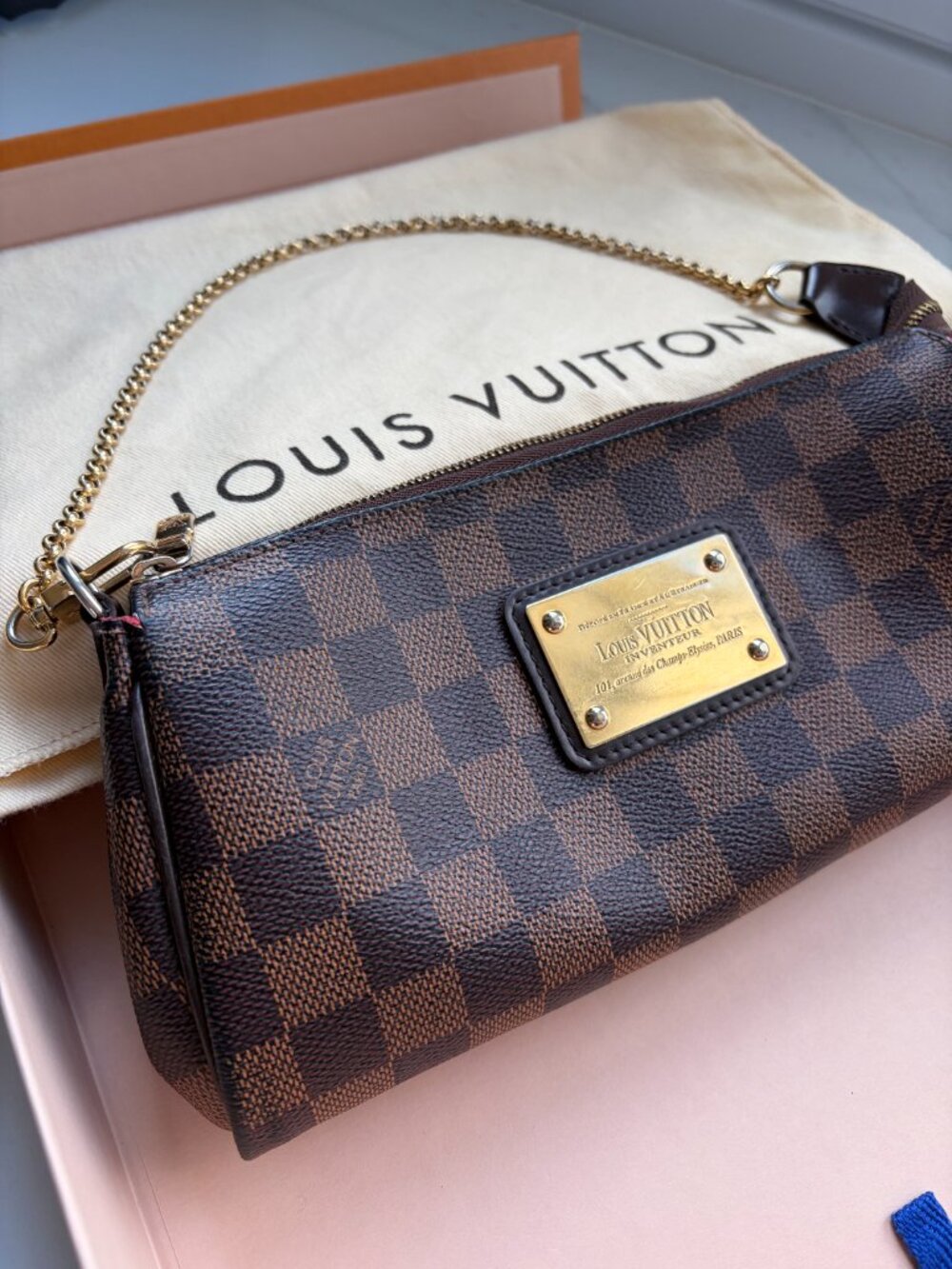 Louis Vuitton Eva Clutch Shoulder Bag with dust bag ONLY-